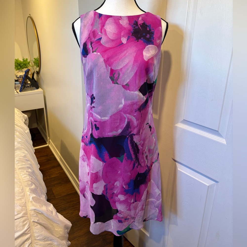 American Living Pink Floral Sleeveless Fit & Flare Dress Size 6